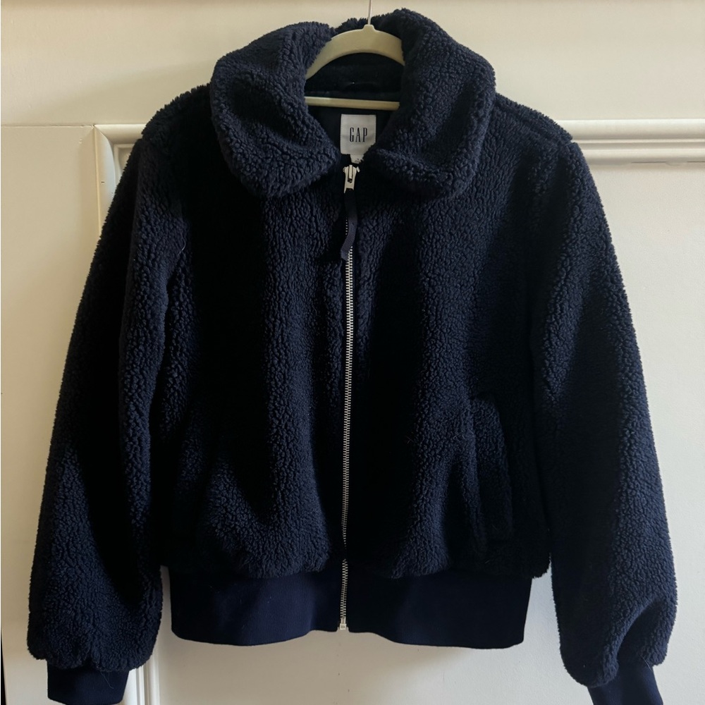 Navy GAP Teddy Coat, S